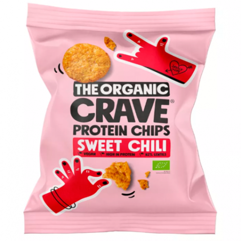 CHIPS PROTEICOS DE LENTEJAS SWEET CHILI BIO 75GR - THE ORGANIC CRAVE