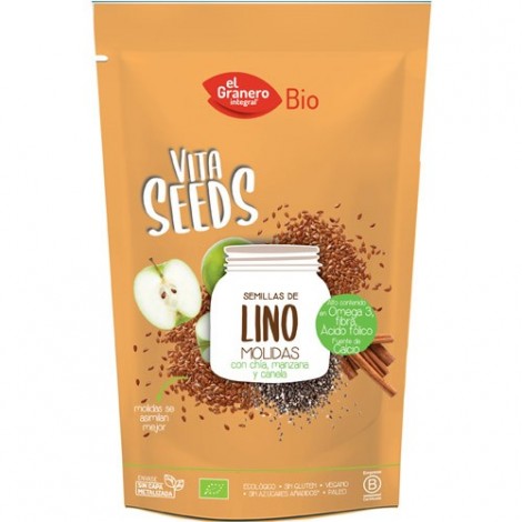 VITASEEDS SEMILLAS DE LINO MOLIDAS CON CHIA, MANZANA Y CANELA 200G - EL GRANERO