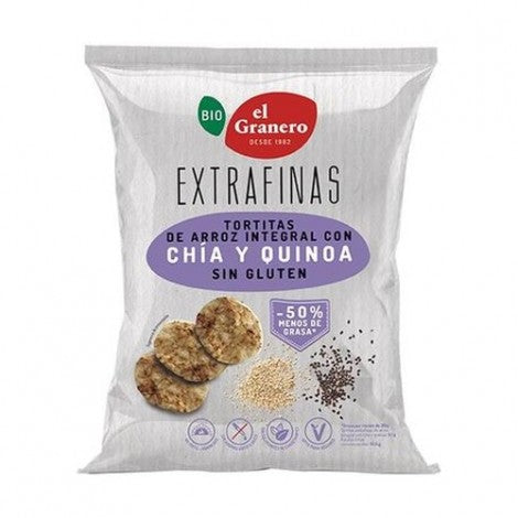 EXTRAFINAS TORTITAS DE ARROZ INTEGRAL CHIA QUINOA 60GR - EL GRANERO