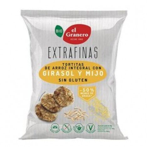 EXTRAFINAS TORTITAS DE GIRASOL Y MIJO 60GR BIO SIN GLUTEN - EL GRANERO