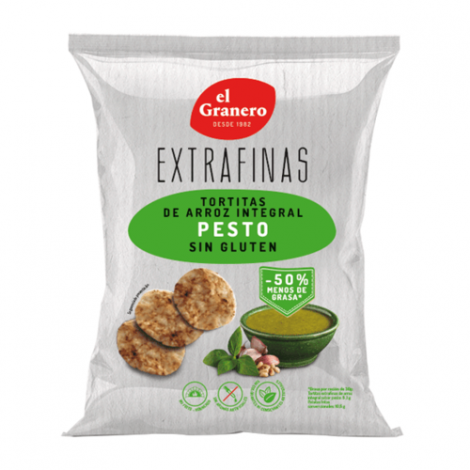 EXTRAFINAS TORTITAS DE ARROZ INTEGRAL CON PESTO 60GR - EL GRANERO