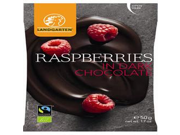 FRAMBUESAS BAÑADAS CHOCOLATE NEGRO BIO 50GR - LANDGARTEN