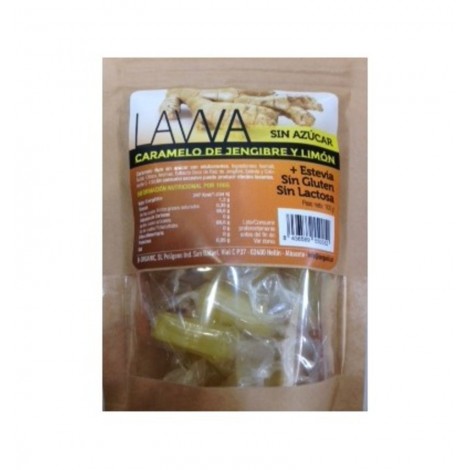 CARAMELO DE JENGIBRE Y LIMON S/A 100G - LAVVA