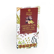 TABLETA DE CHOCOLATE 75% CON PISTACHOS ECO 100 G - HIGON