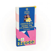 TABLETA CHOCOLATE 75% JENGIBRE Y LIMON ECO 100 G - HIGON