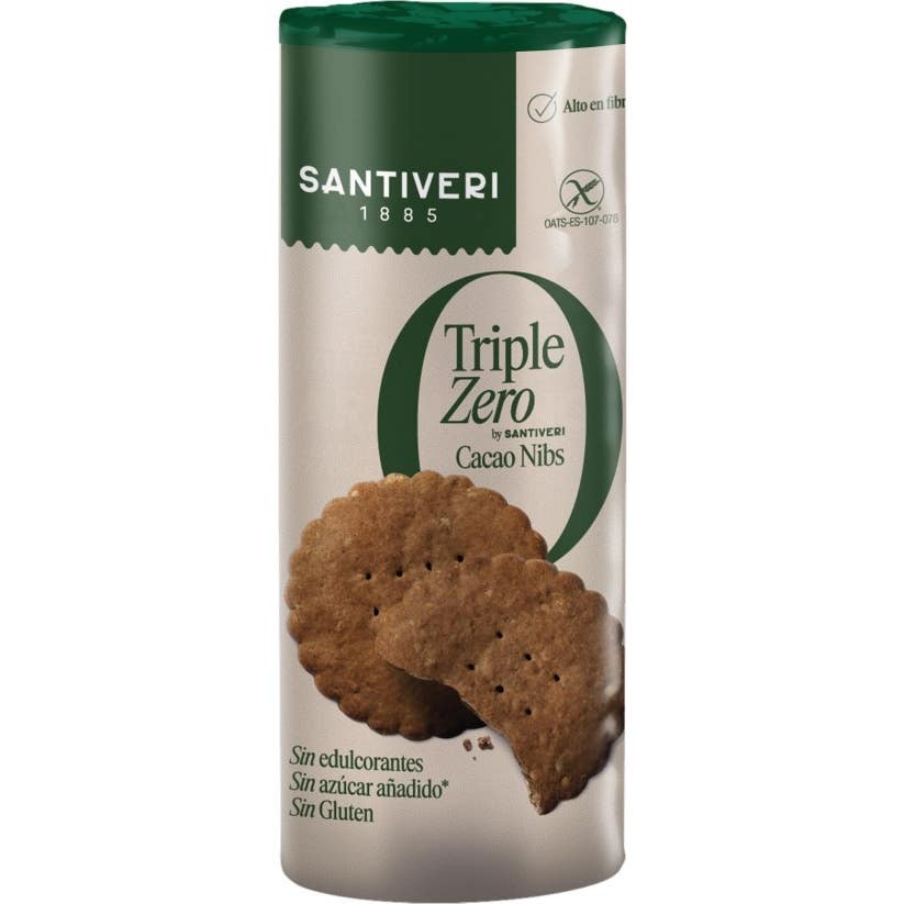 GALLETAS NIBS CACAO T. ZERO 210GR - SANTIVERI