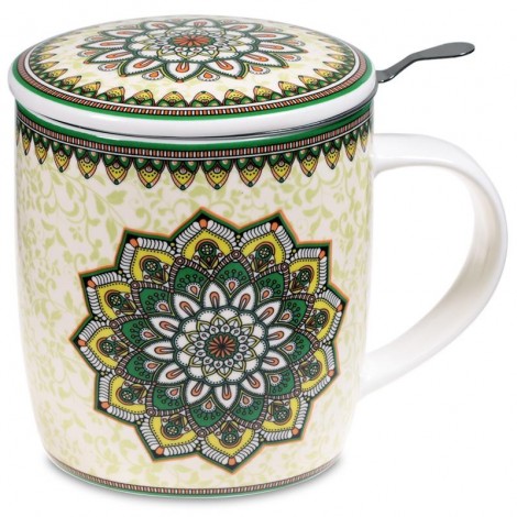 TAZA DE TÉ MANDALA VERDE 400ML - PHOENIX