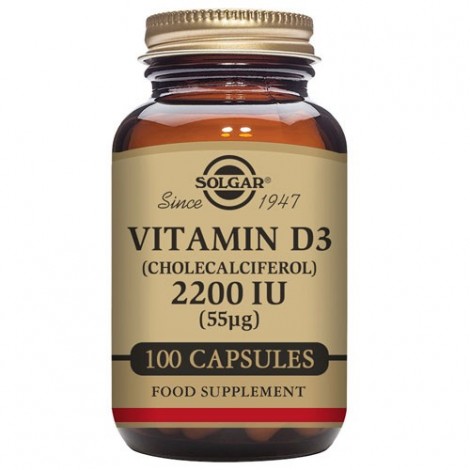 VITAMINA D3 2200 UI (55 ΜG)  (COLECALCIFEROL) 100CAPS VEG - SOLGAR
