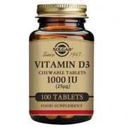 VITAMINA D3 1000 UI (25 ΜG) (COLECALCIFEROL) 100 COMPRIMIDOS MASTICABLES - SOLGAR