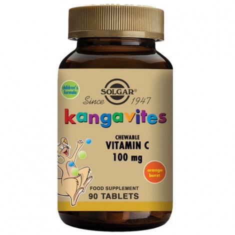 KANGAVITES VITAMINA C SABOR A NARANJA NATURAL 100 MG 90 COMPRIMIDOS MASTICABLES - SOLGAR