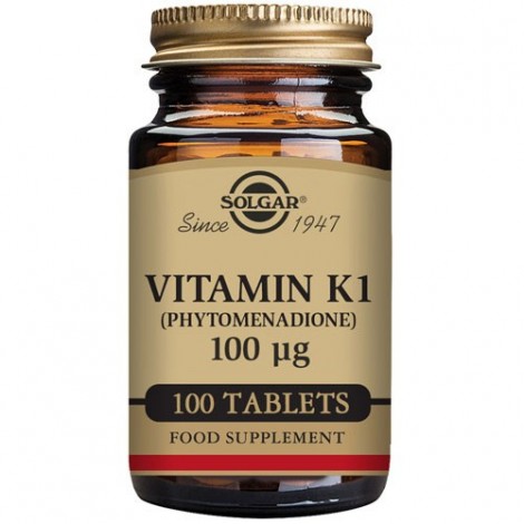 VITAMINA K1 (FITONADIONA) 100 ΜG 100 COMPRIMIDOS - SOLGAR