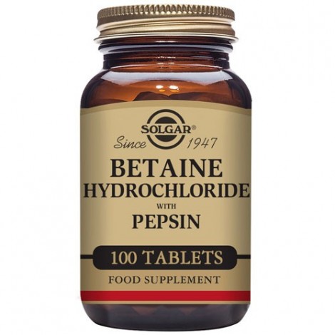 BETAÍNA CLORHIDRATO CON PEPSINA 100 COMPRIMIDOS - SOLGAR