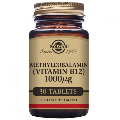 VITAMINA B12 1000 ΜG (METILCOBALAMINA) 30 COMPRIMIDOS SUBLINGUALES MASTICABLES - SOLGAR