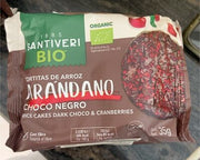 TORT.ARROZ CHOCO ARANDANO BIO 2*35- SANTIVERI