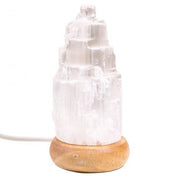 LAMPARA DE SELENITA BLANCA USB + LED 10CM - PHOENIX