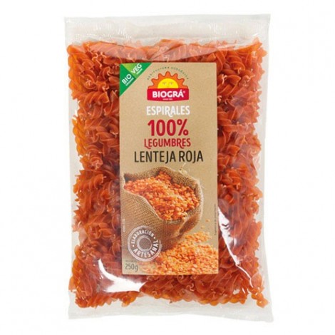 ESPIRALES DE LENTEJAS ROJAS BIO 250G - BIOGRA