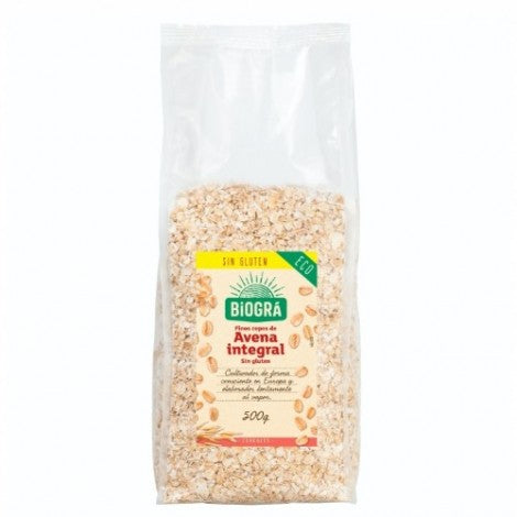 COPOS DE AVENA INTEGRAL FINOS SIN GLUTEN BIO 500G - BIOGRA