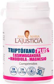 TRIPTÓFANO PLUS CON ASHWAGANDHA+ RHODIOLA Y MAGNESIO 30 COM - ANA MARIA LAJUSTICIA