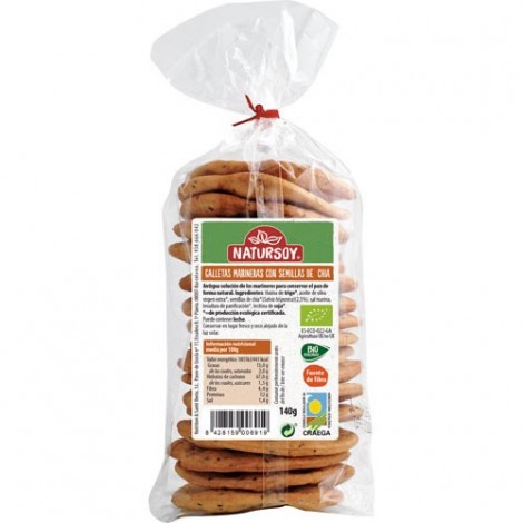 GALLETAS MARINERAS CON CHIA BIO 140G - NATURSOY