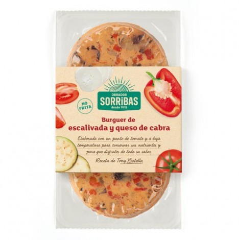 BURGUER ESCALIVADA Y QUESO DE CABRA BIO160 G - SORRIBAS