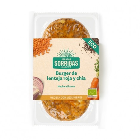BURGER LENTEJA ROJA Y CHIA BIO160 G - SORRIBAS