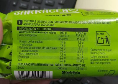 TOST.T.SARRACENO CHOCO BIO 2*3 - SANTIVERI