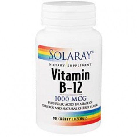 VITAMINA B12 AC. FOLICO 1000MCG 90COMP/SUB - SOLARAY
