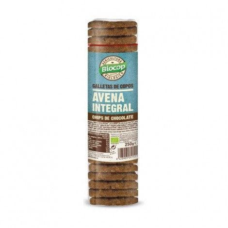 GALLETA DE COPOS DE AVENA INT CHIPS DE CHOCOLATE 250G -BIOCOP