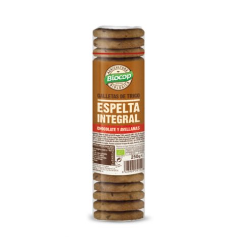 GALLETA TRIGO ESPELTA INT CHOCO AVELLANA BIO 250 G -BIOCOP