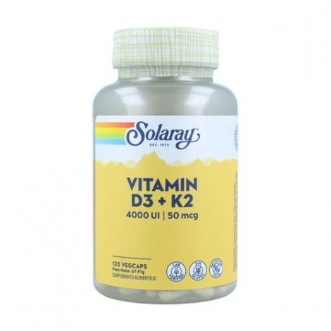 VITAMINA D3 + K2 120CAPS - SOLARAY