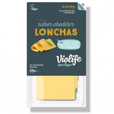 LONCHAS VEGANAS SABOR CHEDDAR 200G - VIOLIFE