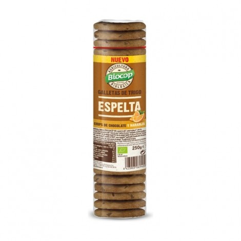 GALLETA ESPELTA CHIPS CHOCO NARANJA BIO 250G - BIOCOP