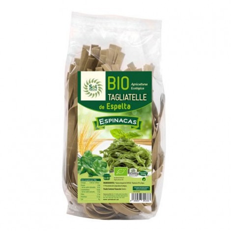 TAGLIATELLE DE ESPELTA CON ESPINACAS BIO 250G - SOL NATURAL