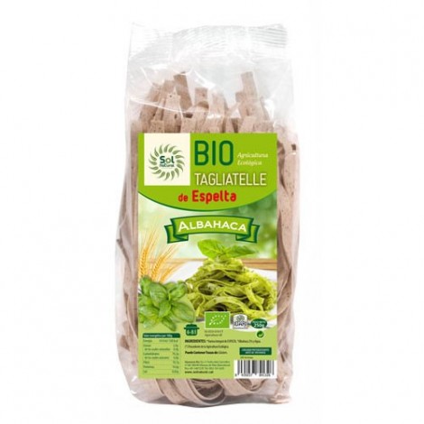 TAGLIATELLE DE ESPELTA CON ALBAHACA BIO 250G - SOL NATURAL