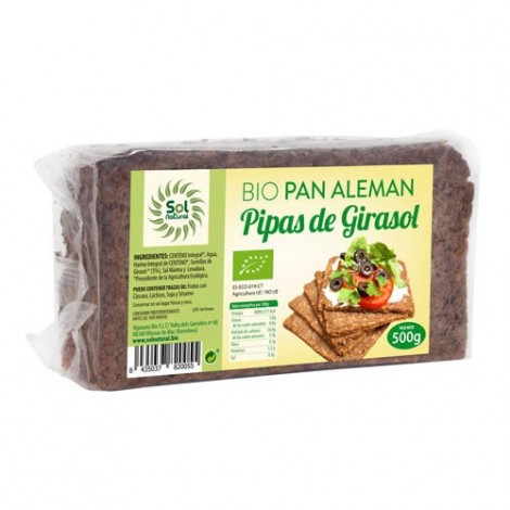 PAN ALEMAN PIPAS DE  GIRASOL BIO 500G -SOL NATURAL