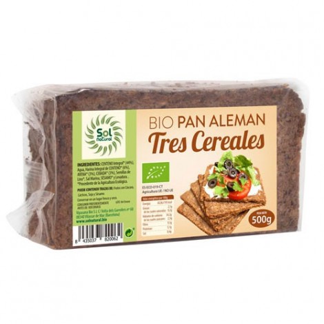 PAN ALEMAN 3 CEREALES BIO 500G - SOL NATURAL