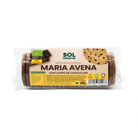 MARIA AVENA S/G CHIPS CHOCOLATE 200GR BIO - SOL NATURAL