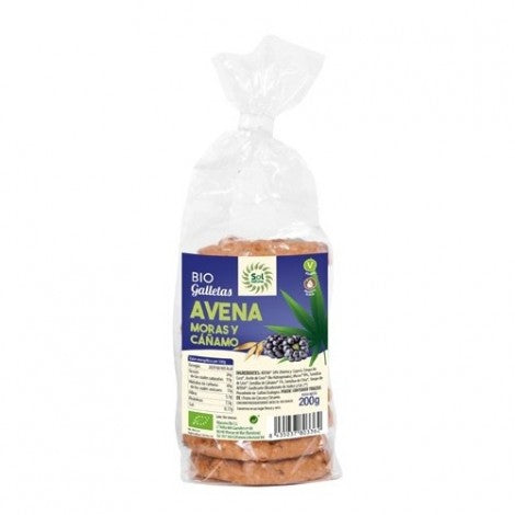 GALLETAS DE AVENA MORAS Y CAÑAMO BIO 200G - SOL NATURAL