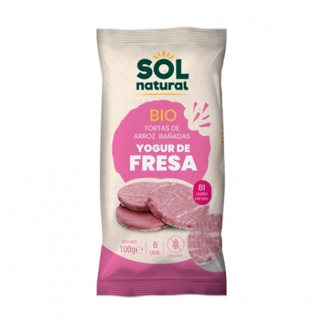 TORTAS DE ARROZ CON YOGUR DE FRESA SIN GLUTEN 100G - SOL NATURAL