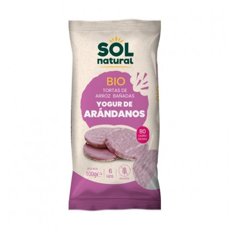 TORTAS DE ARROZ CON YOGUR DE ARANDANOS SIN GLUTEN 100G - SOL NATURAL