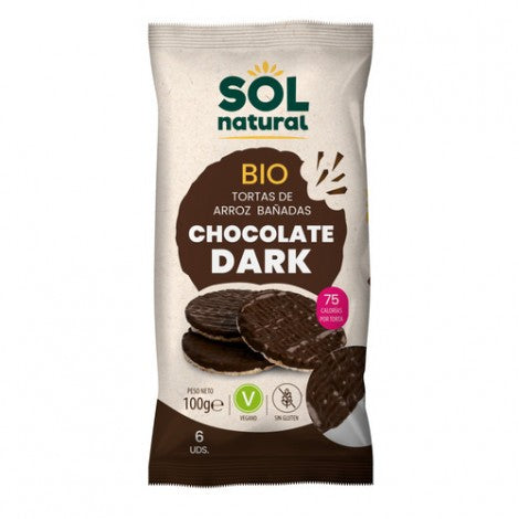 TORTAS DE ARROZ CHOCOLATE DARK BIO 100G - SOL NATURAL