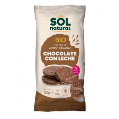 TORTAS DE ARROZ CON CHOCOLATE CON LECHE S/G 100G BIO - SOL NATURAL