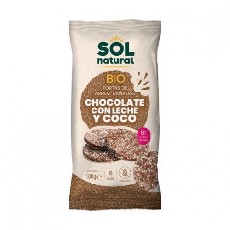 TORTAS DE ARROZ CHOCOLATE Y COCO BIO 100G - SOL NATURAL
