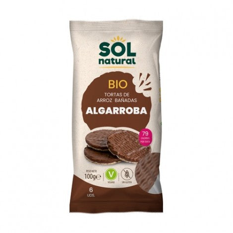 TORTAS DE ARROZ BANADAS ALGARROBA BIO 100G - SOL NATURAL