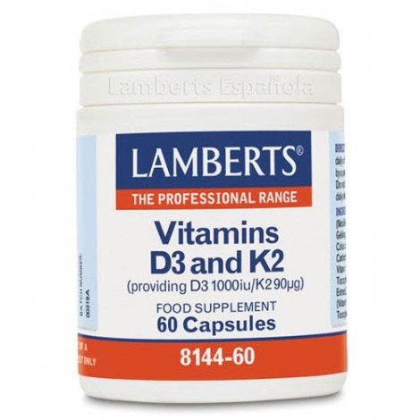 VITAMINA D3 (1000IU) Y K2 (90ΜG) 60 CAPS - LAMBERTS
