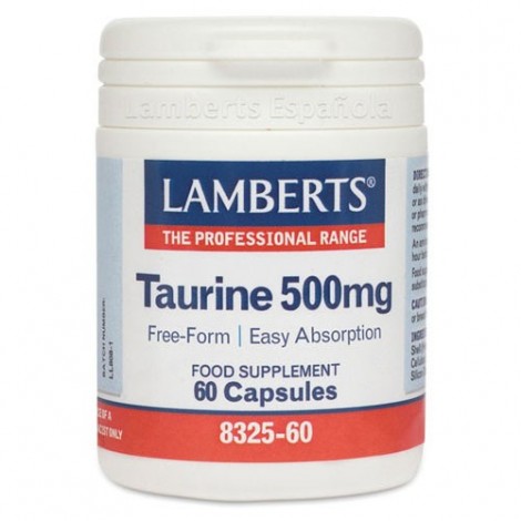 TAURINA 500 MG 60 CAPS - LAMBERTS