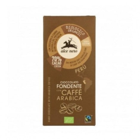 CHOCOLATE NEGRO CON CAFE BIO 50G - ALCE NERO