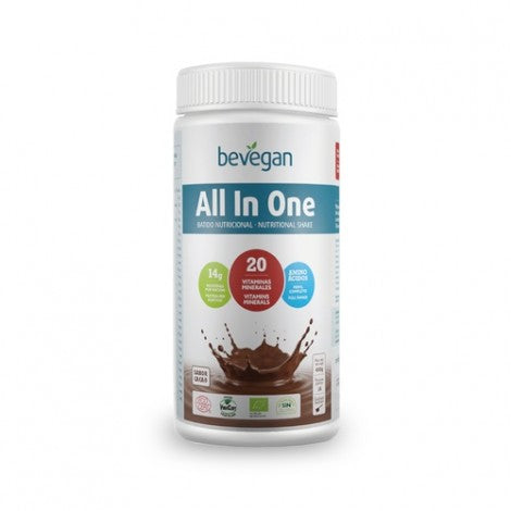 TODO EN UNO BATIDO NUTRICIONAL CACAO 600G - BEVEGAN