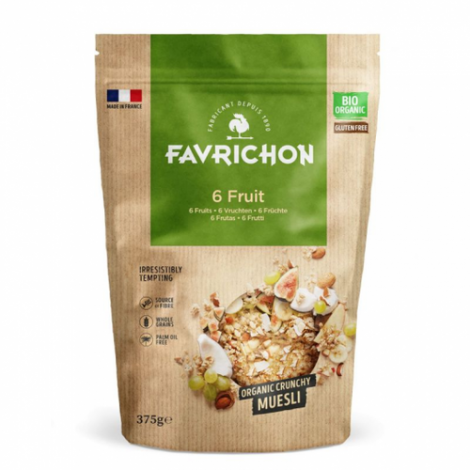 CRUNCHY MUESLI 6 FRUTAS S/G 375 G BIO - FAVRICHON