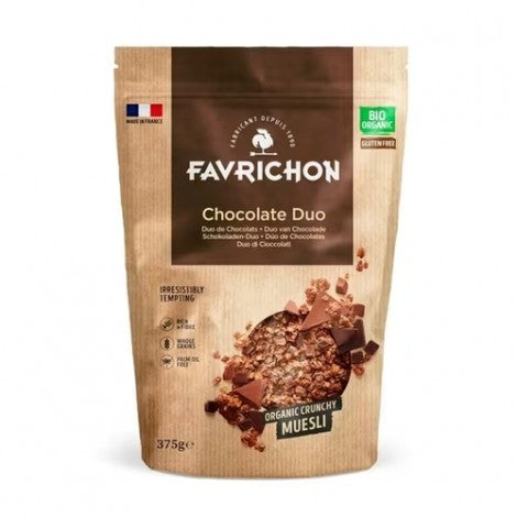 CRUNCHY MUESLI DUO CHOCOLATES S/G 375G BIO - FAVRICHON
